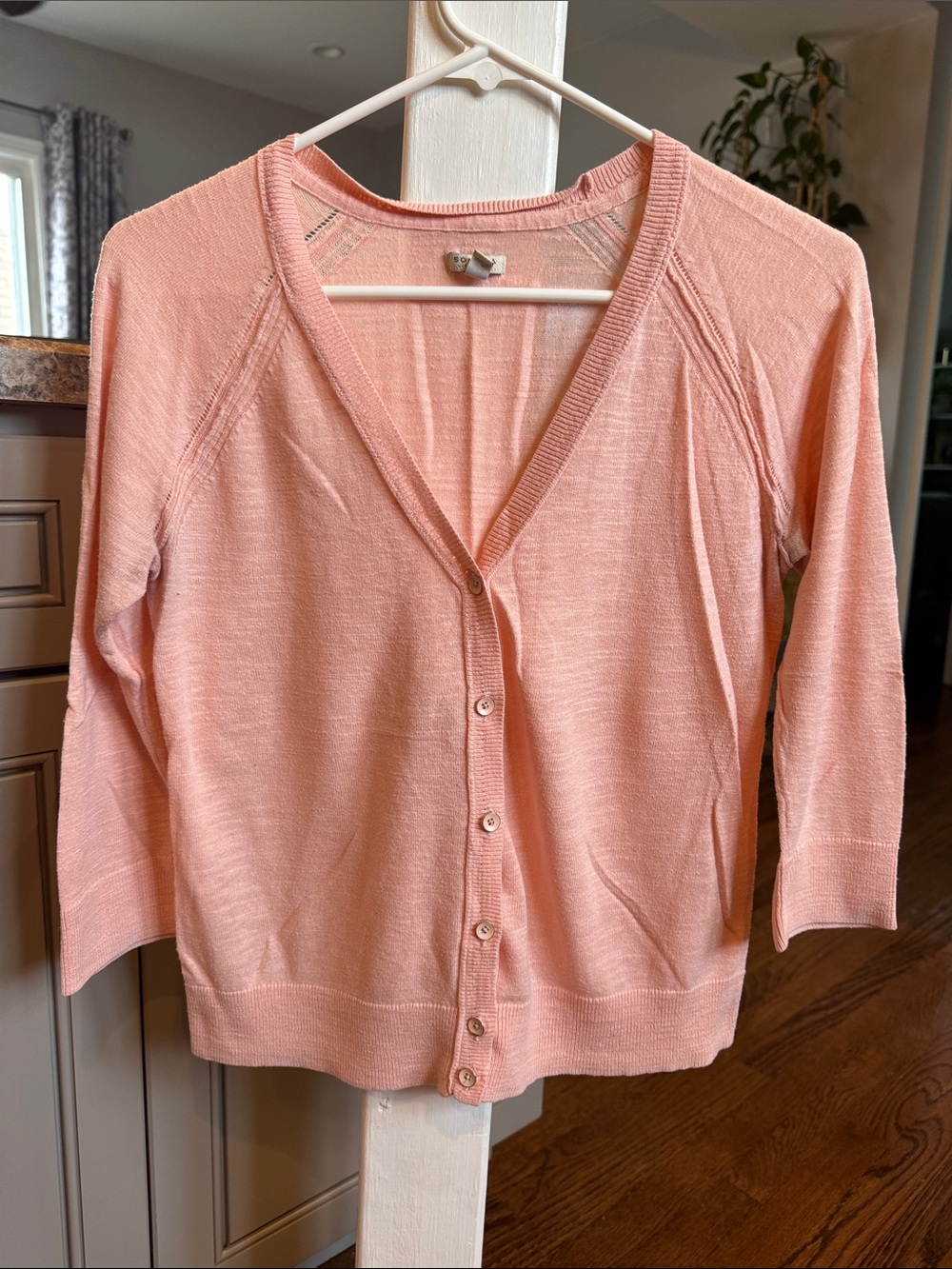 Sonoma Light Pink V-Neck Button Front Cardigan